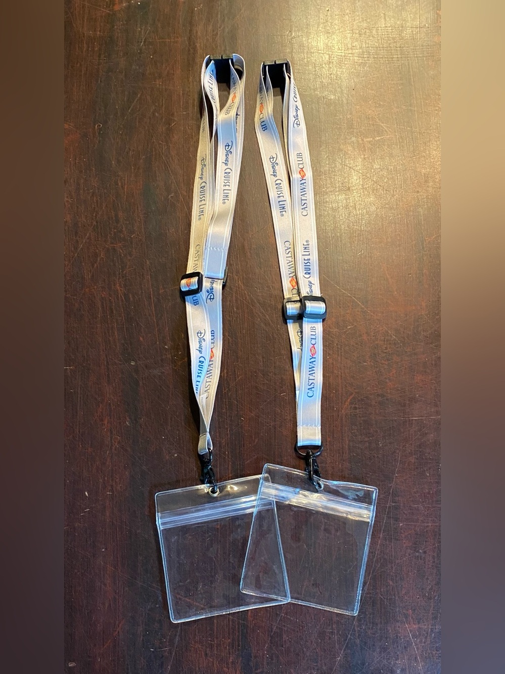 Set Of 2 DCL Disney Cruise Line Castaway Club Silver Lanyards DCL Exclusive